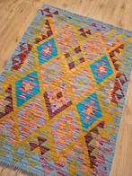 Handgeweven oosterse wollen kelim 117x86, Info@SlatsAntiek.nl, Crème, 100 tot 150 cm, Vof Slats Antiek