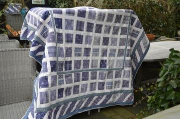 Clayre & Eef Plaid met patchwork motieven blauw / wit 230cm beschikbaar voor biedingen