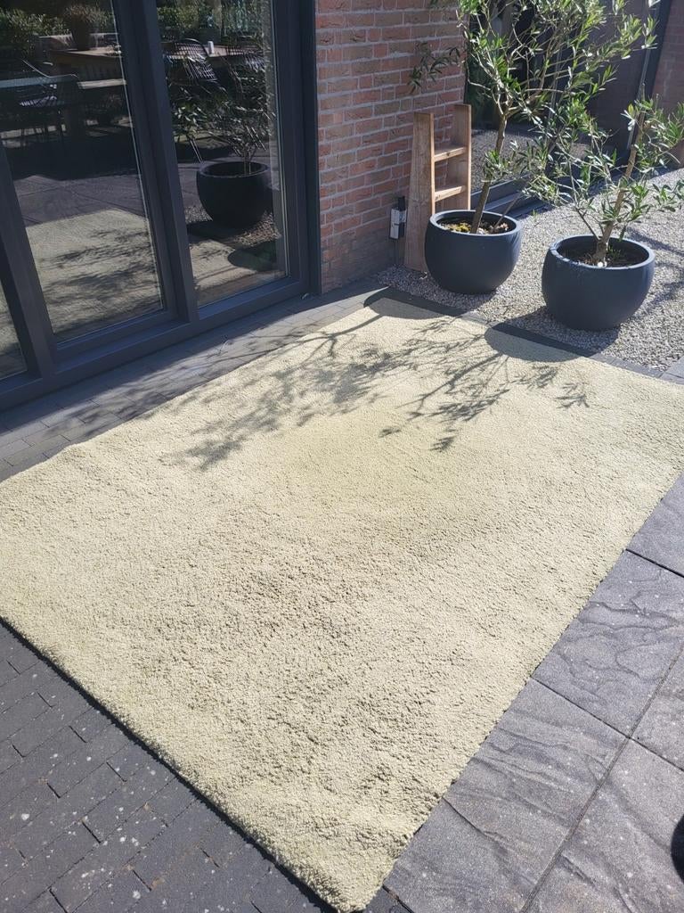 Vloerkleed olijfgroen; 240 bij 170, Huis en Inrichting, Stoffering | Vloerbedekking, Ophalen, Zo goed als nieuw, Minder dan 10 m²