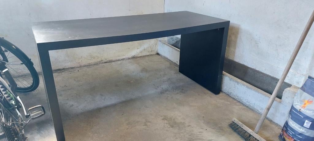 Ikea malm bureau donkerbruin met uitschuifbare kant, Huis en Inrichting, Bureaus, Ophalen, Zo goed als nieuw, Zwart