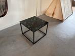 Salontafel met groen marmerblad, Huis en Inrichting, 50 tot 100 cm, Overige materialen, Vierkant, Zo goed als nieuw