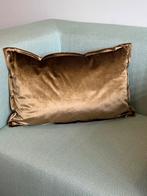 Goudkleurig fluwelen kussen, Ophalen of Verzenden, Nieuw, Bruin, Rechthoekig