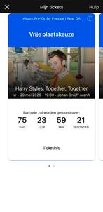 2x Rear GA tickets Harry Styles 29-5, Tickets en Kaartjes, Twee personen