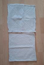 2 brocante kussensloopjes wit katoen, Antiek en Kunst, Curiosa en Brocante, Ophalen of Verzenden