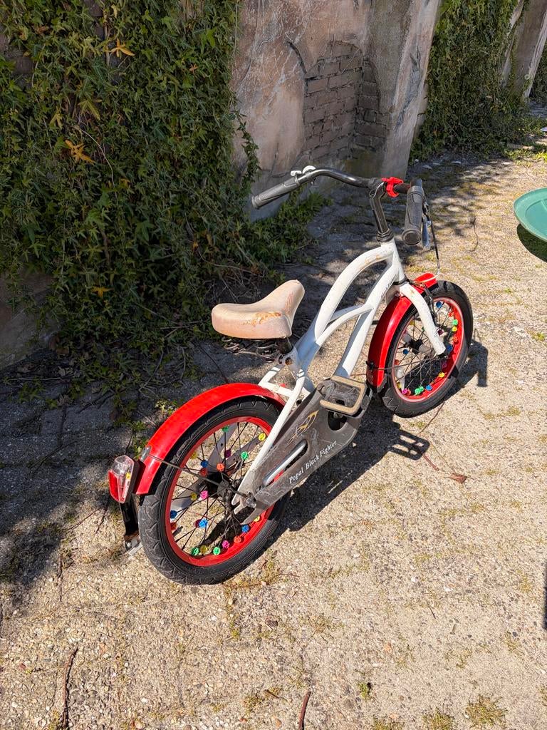 Popal Black Fighter kinderfiets 16 inch, Ophalen, Gebruikt, Terugtraprem, 16 tot 20 inch
