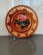 Vintage houten wandbord - bloemen - handbeschilderd, Ophalen of Verzenden