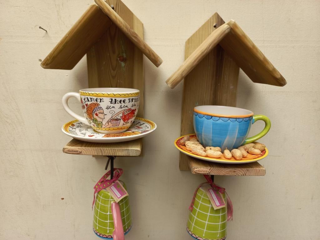 Blond amsterdam servies als vogel voeder huisje, Ophalen of Verzenden