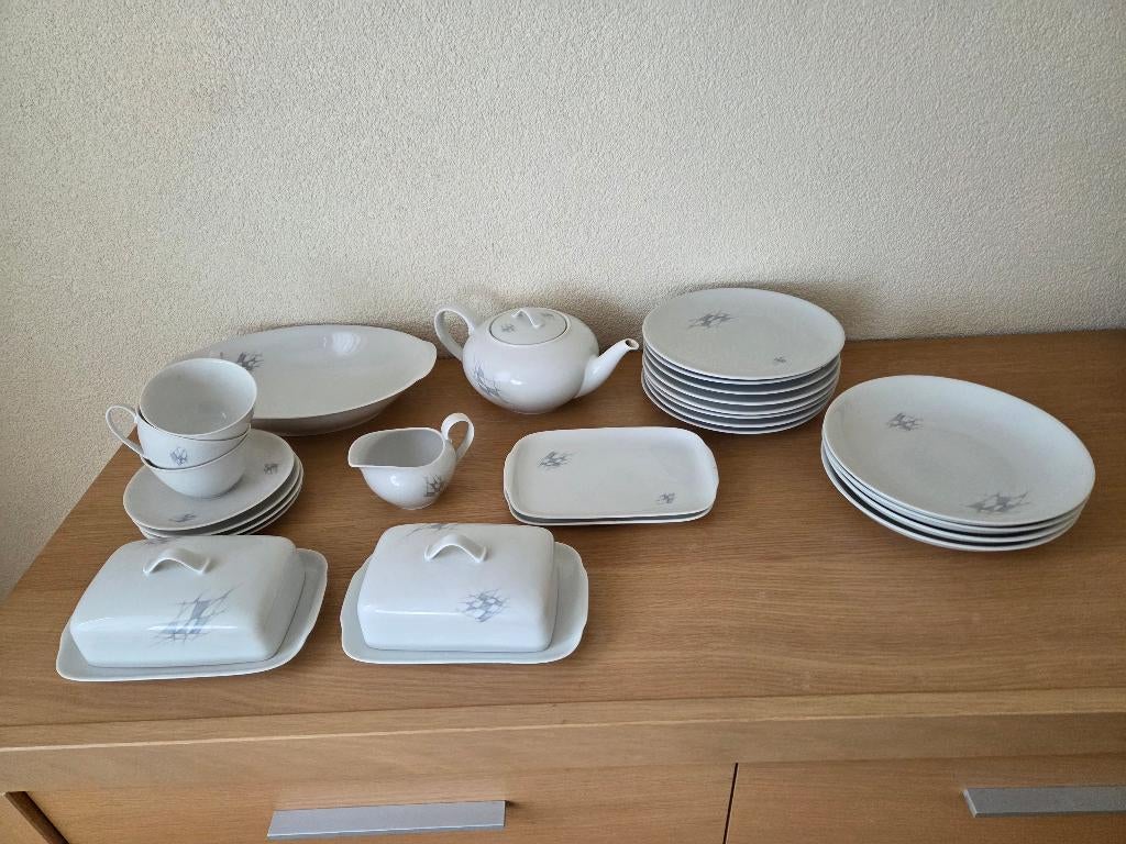 Servies Hutschenreuter,  jaren 50, Ophalen, Gebruikt, Overige stijlen, Porselein