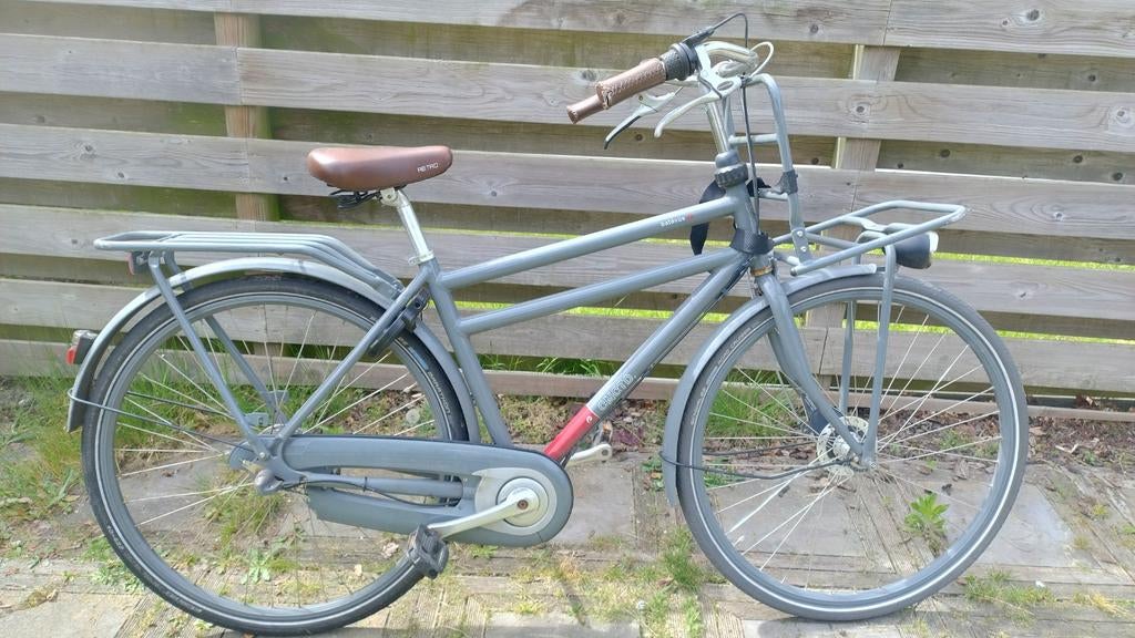 Stevige Transportfiets met Voordrager - Grijs, Overige merken, Velgrem, Versnellingen, Ophalen of Verzenden