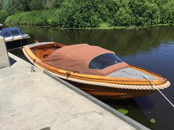 Scherpel vlet, Watersport en Boten, Sloepen, Gebruikt, 10 tot 30 pk, 6 meter of meer, Binnenboordmotor, Elektrisch, Hout, Ophalen