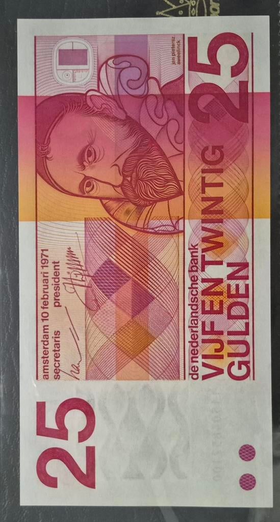Nederland 25 gulden bankbiljet uit 1971 UNC, Postzegels en Munten, Bankbiljetten | Nederland, Ophalen of Verzenden, 25 gulden