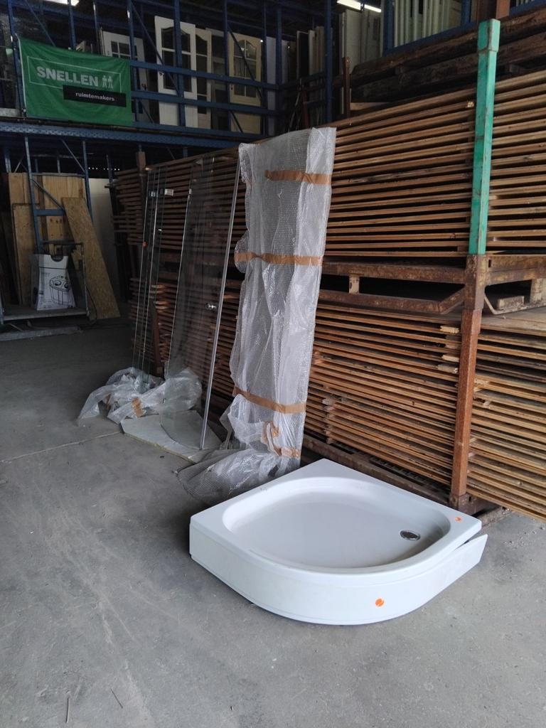 Douchecabine Ben 90x90 cm met glazen schuifdeuren, Huis en Inrichting, Ophalen, -, Ben, -