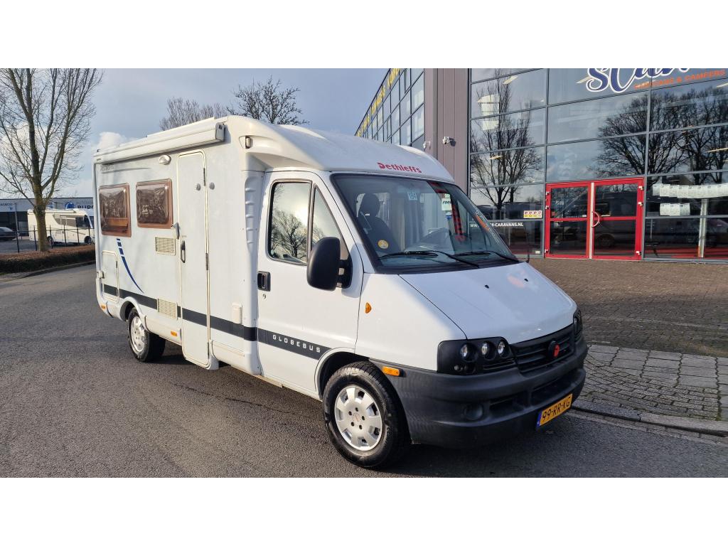Dethleffs Globebus dwarsbed airco 2006, Buitenlamp, Ringverwarming, Fiat, Half-integraal