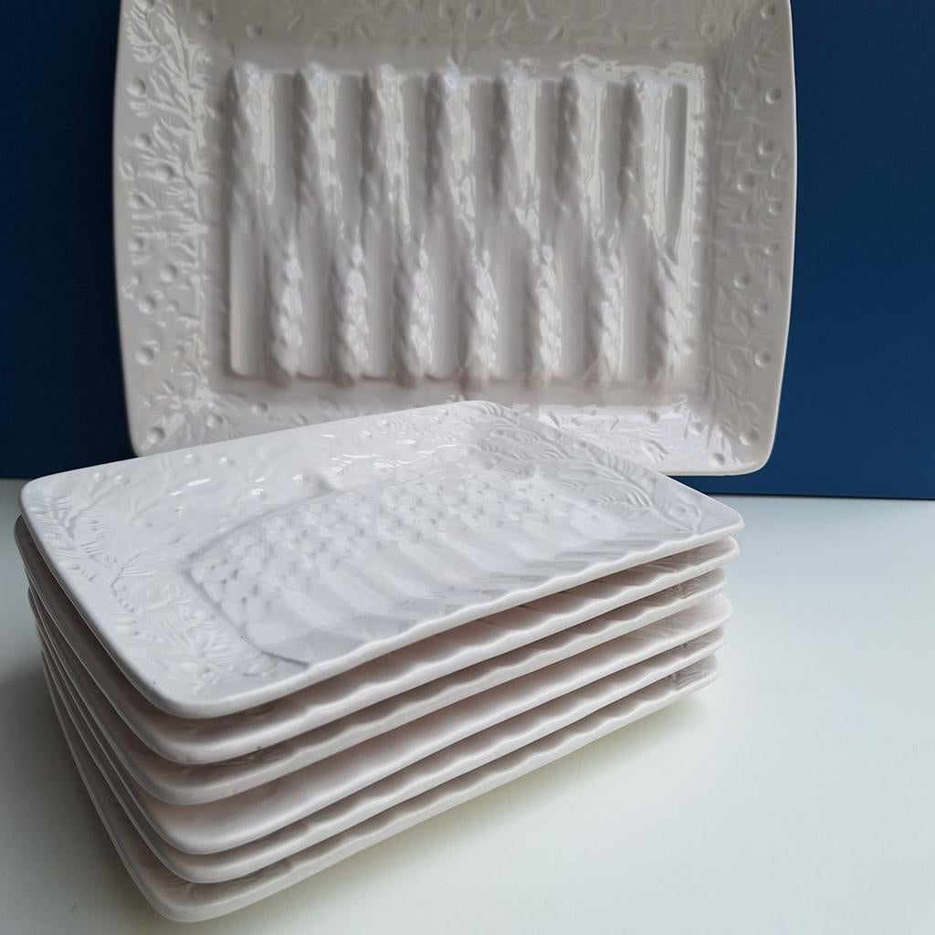 Sarreguemines faience asperge servies uit Frankrijk, Ophalen of Verzenden