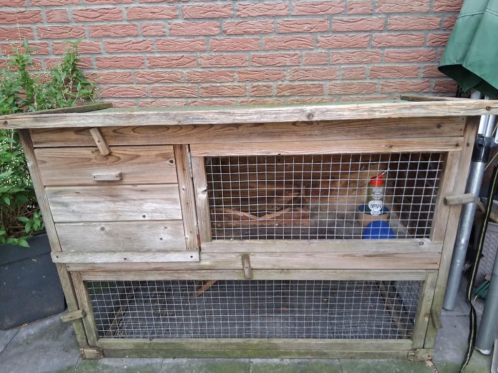 Gebruikt konijnenhok, Dieren en Toebehoren, Knaagdieren en Konijnen | Hokken en Kooien, Ophalen, 90 cm of meer, Konijn, Hok