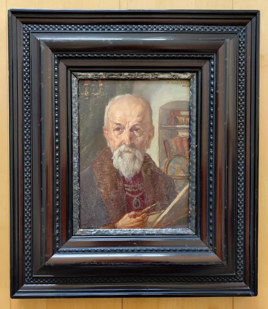 ==wetenschapper met passer ===c a 1900===GESIGNEERD==, Antiek en Kunst, Ophalen of Verzenden