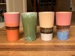 HKliving 70s latte mokken, 4x, Huis en Inrichting, Keuken | Servies, Gebruikt, Keramiek, Ophalen of Verzenden, Overige stijlen