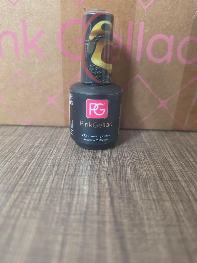 Pink gellac 232 chemistry green, Gebruikt, Ophalen of Verzenden, Groen, Handen en Nagels