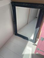 Vintage facet spiegel met zwarte lijst, Ophalen, Rechthoekig, 50 tot 100 cm, Minder dan 100 cm