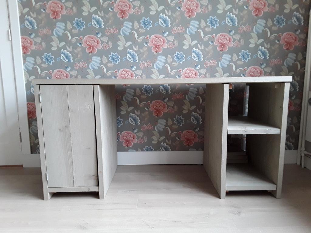 Uniek bed/halfhoogslaper steigerhout met opberg/speellade, Ophalen, Halfhoogslaper