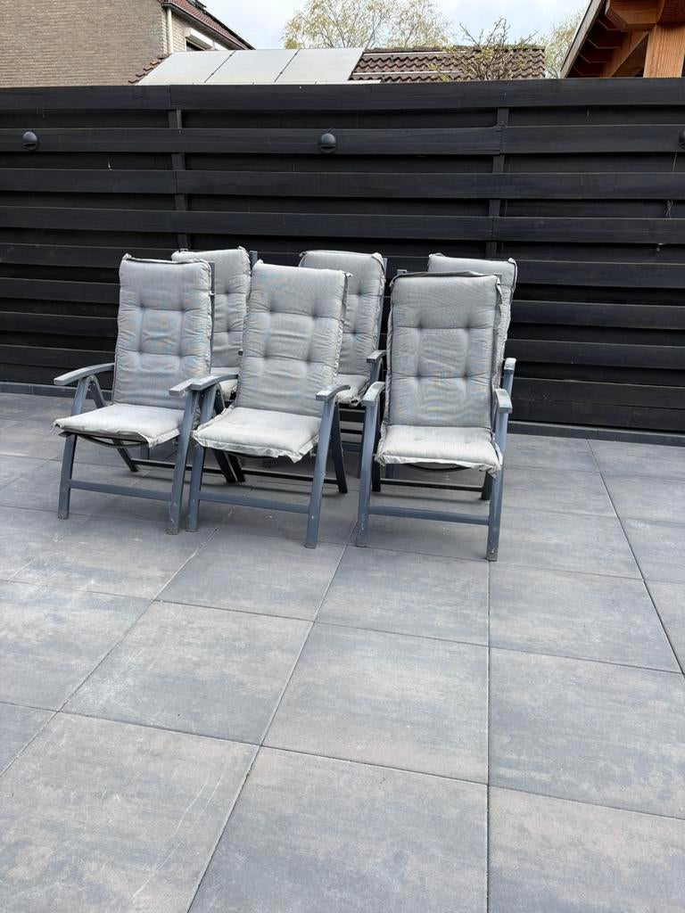 6 verstelbare tuinstoelen, Tuin en Terras, Ophalen, Gebruikt, Kunststof, Verstelbaar