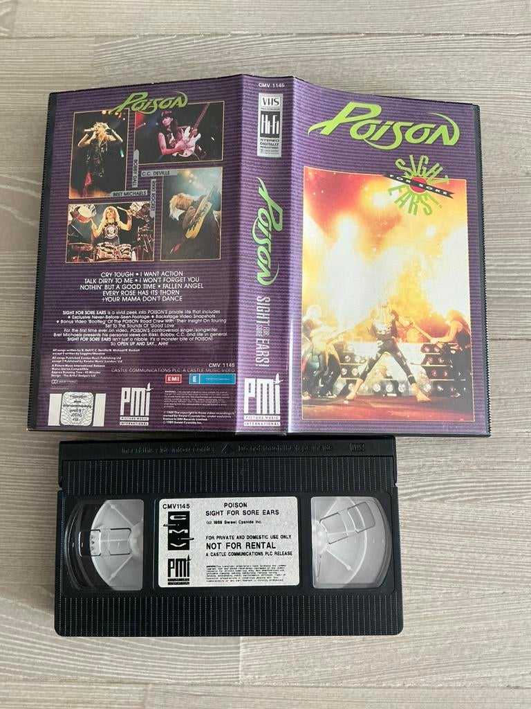 VHS tape Poison “Sight for sore Ears”., Vanaf 16 jaar, Ophalen of Verzenden, Zo goed als nieuw