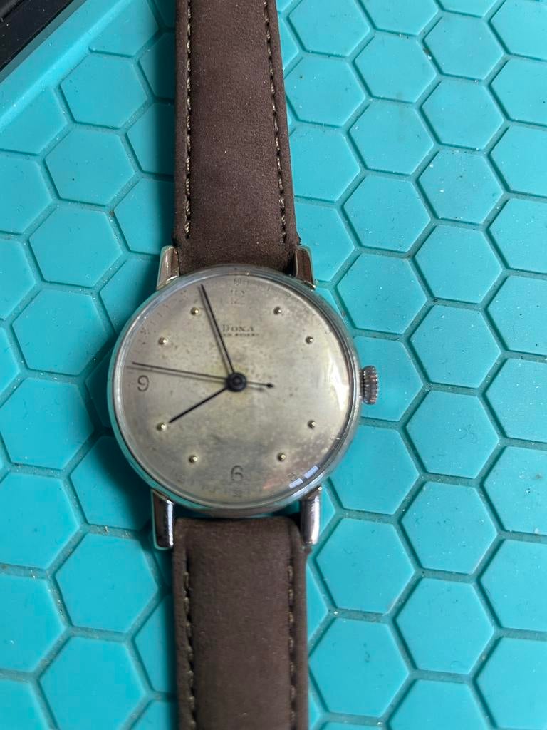 DOXA polshorloge jaren '50, Overige merken, Staal, Met bandje, Polshorloge