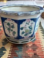 Oude 8 kantige Chinese bloempot, Tuin en Terras, Bloempotten, Ophalen, Rond, Aardewerk, Minder dan 40 cm