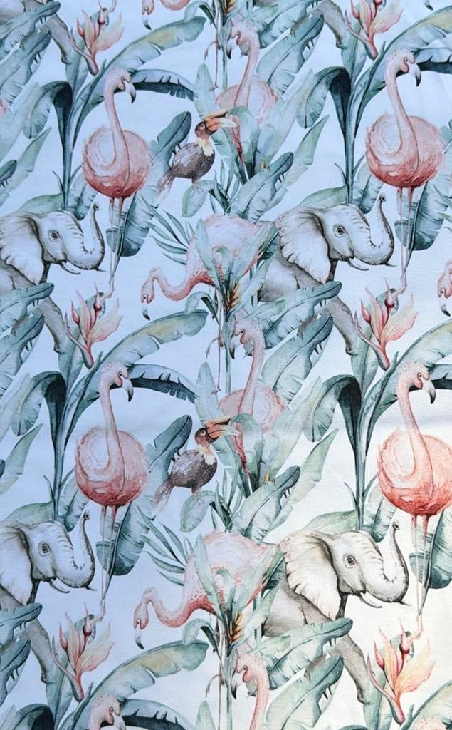 Jungle tricot. 2 lapjes, 120 cm of meer, Ophalen of Verzenden, Zo goed als nieuw, Katoen