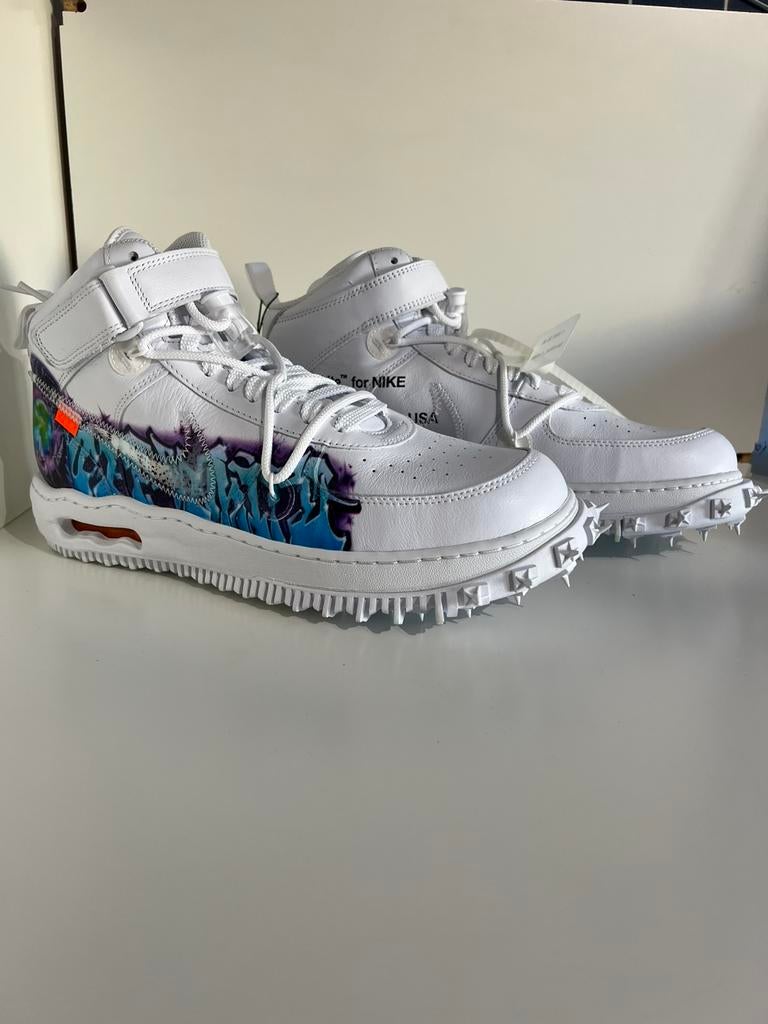 Nike Air Force 1 Mid X Off-White Graffiti White, ., Wit, Nieuw, Ophalen of Verzenden