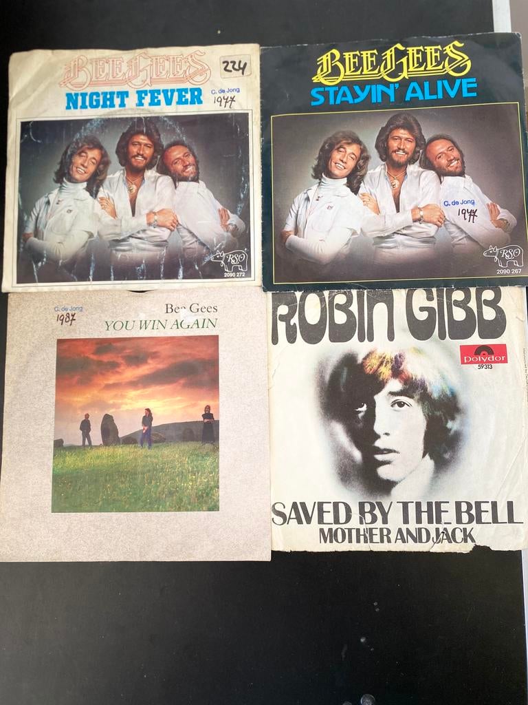 4. Singles van de originele BEEGEES., Gebruikt, 7 inch, Ophalen of Verzenden, 1970 - 1979