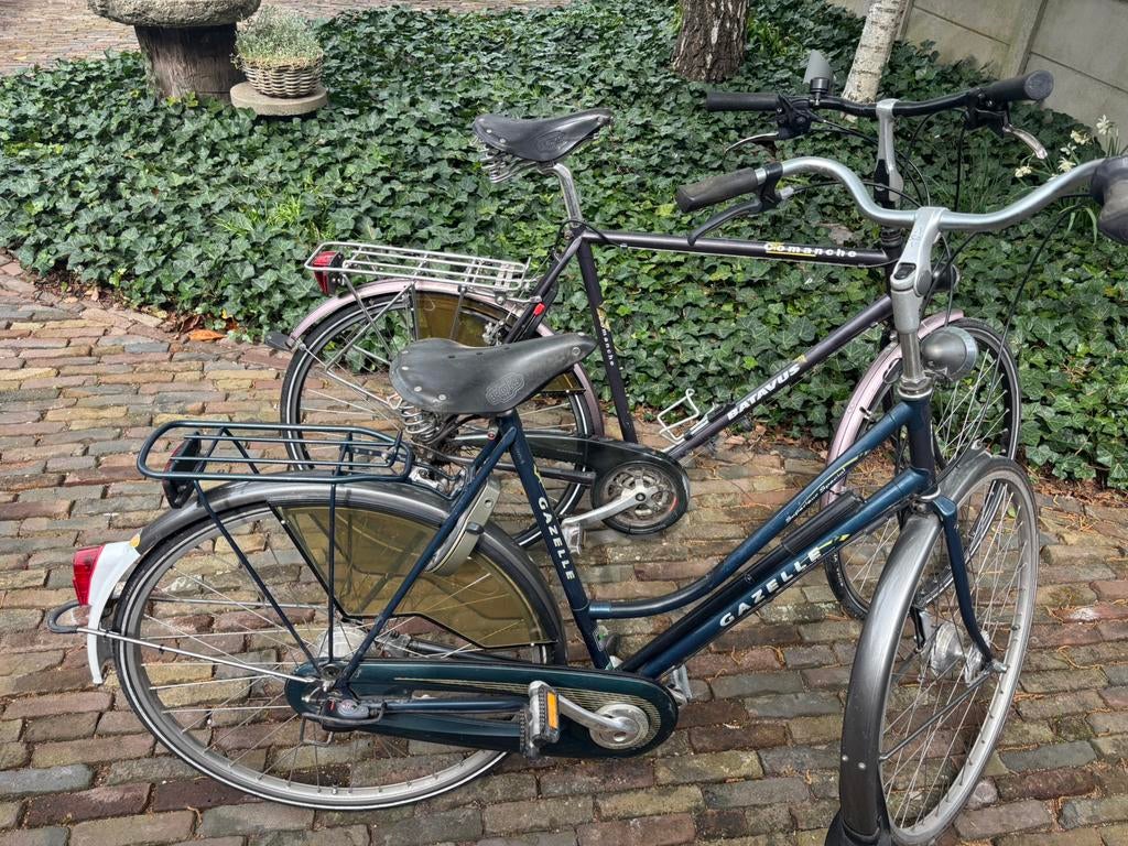 Gazelle damesfiets + Batavus herenfiets + Brooks zadels, Fietsen en Brommers, Ophalen, Gebruikt, Versnellingen, Gazelle