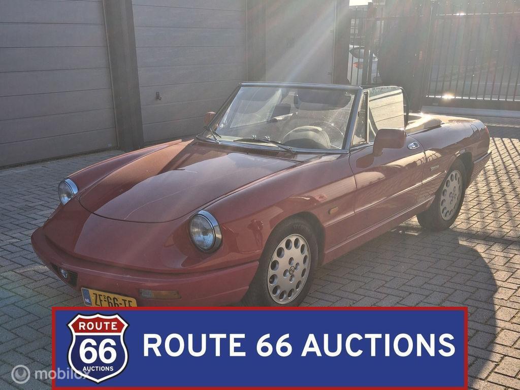 Alfa Romeo Spider 2.0 | 1991 | Route 66 Auctions, Auto's, Oldtimers, Overige carrosserieën, Zwart, Bedrijf, Handgeschakeld