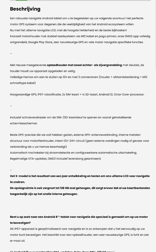 DMD -T865X navigatie, Motoren, Verzenden, Zo goed als nieuw