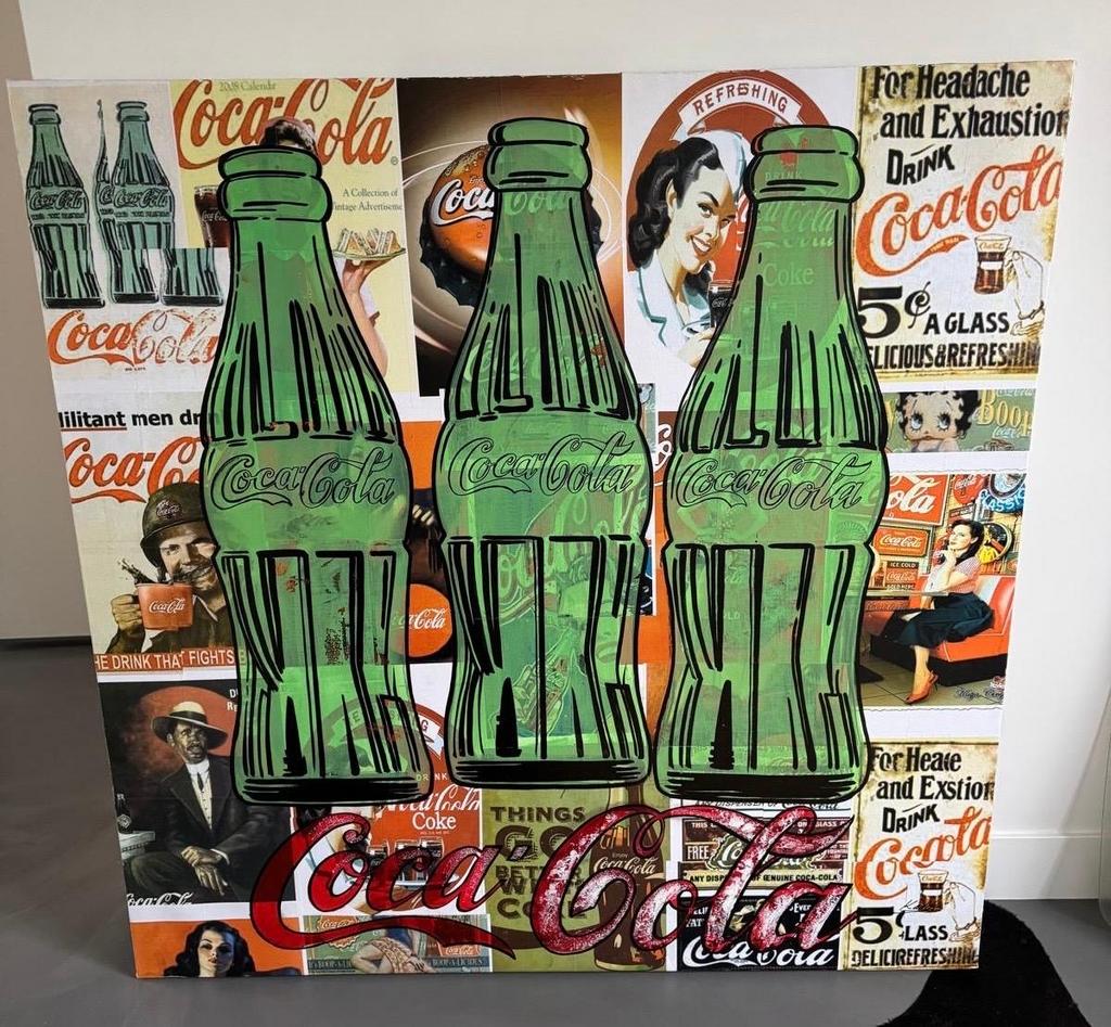 Coca Cola schilderij 120x120, Ophalen of Verzenden