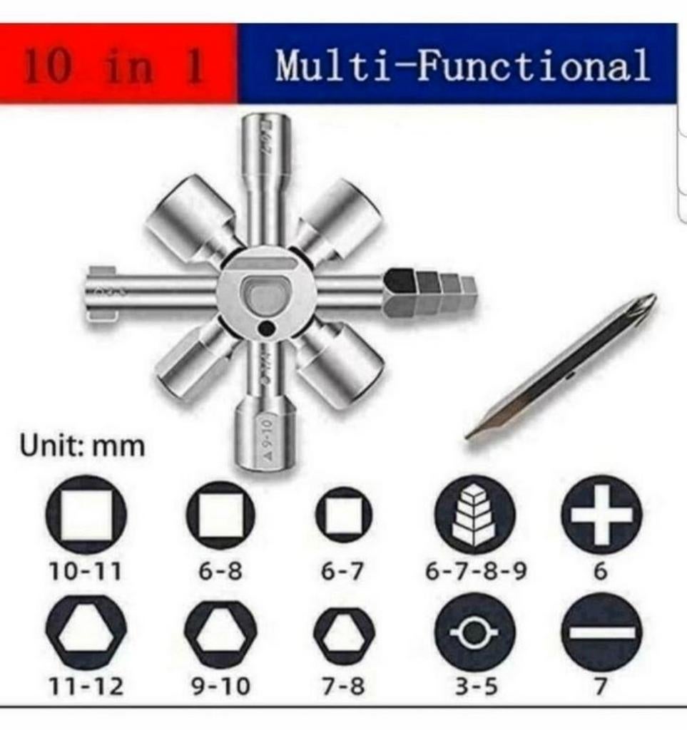 Watermeter Sleutel 10-In-1 Multifunctionele per stuk 15,00, Hobby en Vrije tijd, Ophalen of Verzenden, Nieuw