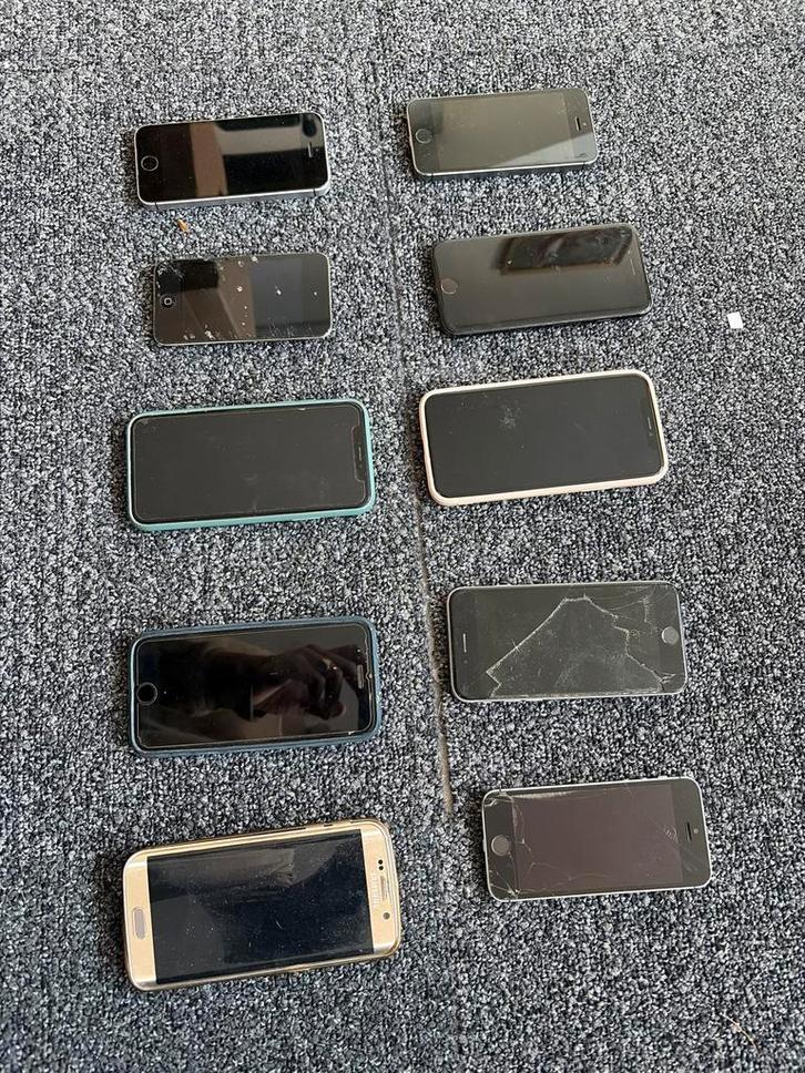 Partij van 8 diverse telefoons - Gebruikt, voor onderdelen/r, Telecommunicatie, Mobiele telefoons | Apple iPhone, Niet werkend