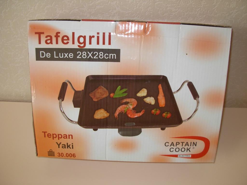 Tafelgrill electrisch  28 - 28 cm., Witgoed en Apparatuur, Grillplaten, Ophalen of Verzenden, Nieuw, Tafelgrill