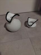 Set handgeblazen vazen Polen Zwart-witte vaas J. Sluczan, Or, Ophalen of Verzenden