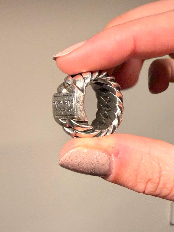 Buddha to Buddha Ring Maat 18 Unisex 925 Zilver, Sieraden, Tassen en Uiterlijk, Ringen, Gebruikt, Dame of Heer, 18 tot 19, Zilver