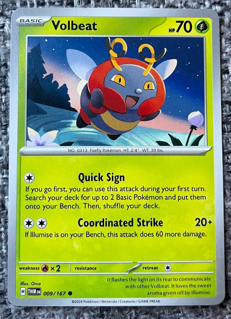 Pokémonkaart Volbeat (313) • Twilight Masquerade (009/167), Verzenden, Nieuw, Losse kaart