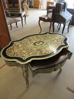 Oer 08939 ANTIEKE rode boulle schrijftafel met lade, Ophalen