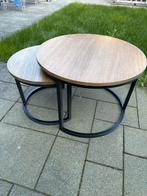 Set van 2 ronde salontafels - Hout, Ophalen, Gebruikt, Rond, 50 tot 100 cm