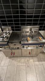 Dubbele friteuse, lavagrill en warmhoudbak - Horeca, Ophalen of Verzenden, Gebruikt, Fornuis, Frituur en Grillen