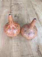 Set van 2 handbewerkte decoratieve kalebassen, Ophalen of Verzenden, Gebruikt