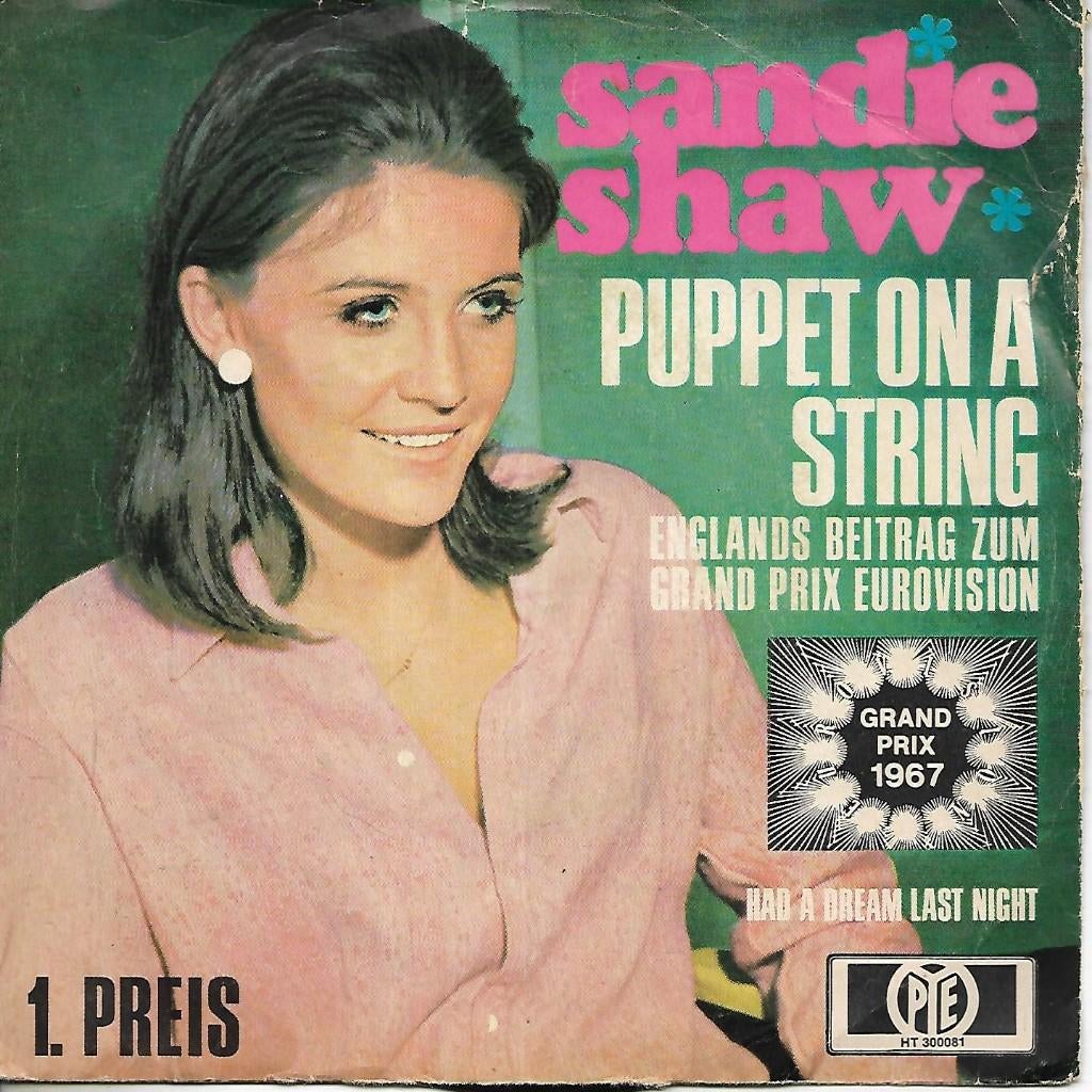 Sandie Shaw - Puppet on a string, Cd's en Dvd's, Vinyl Singles, Gebruikt, 7 inch, Single, Ophalen of Verzenden