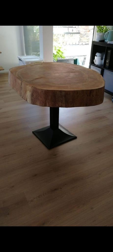 Zwarte metalen tafelpoot, 62cm hoog, Ophalen, Gebruikt, Metaal, Tafelpoot