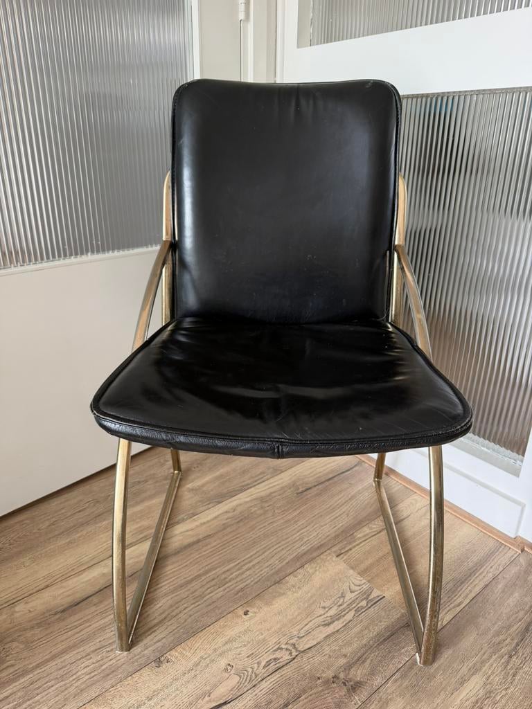 Vintage design fauteuil Gerard van den Berg 4 stuks, Huis en Inrichting, Ophalen, Gebruikt, Zwart, Vier