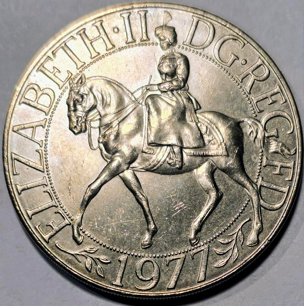 1977 Elizabeth II Zilveren Jubileum Kroon Munt, Postzegels en Munten, Munten | Europa | Niet-Euromunten, Ophalen of Verzenden
