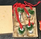 Jaren 60 gdr tros hang ornamenten zilver 3 ballen 1 klok ovp, Diversen, Kerst, Ophalen, Zo goed als nieuw
